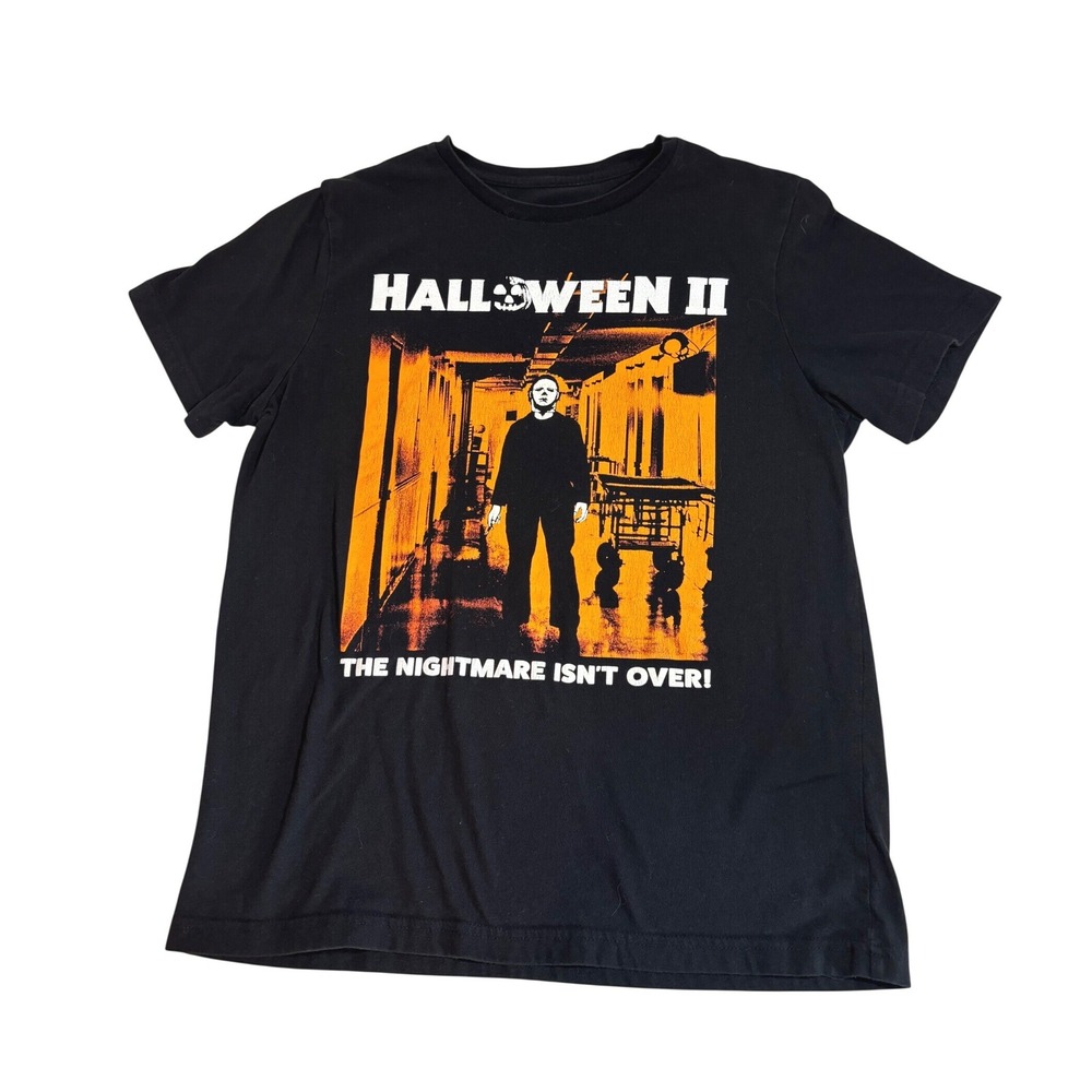 Halloween II Michael Myers Movie Graphic T-Shirt Black Mens Medium Horror Film